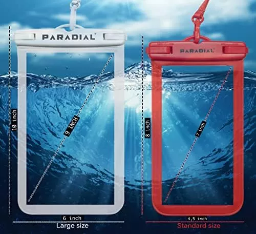 2 Pack Waterproof Cell Phone Pouches, Large & Standard. Case - Travel With Glen