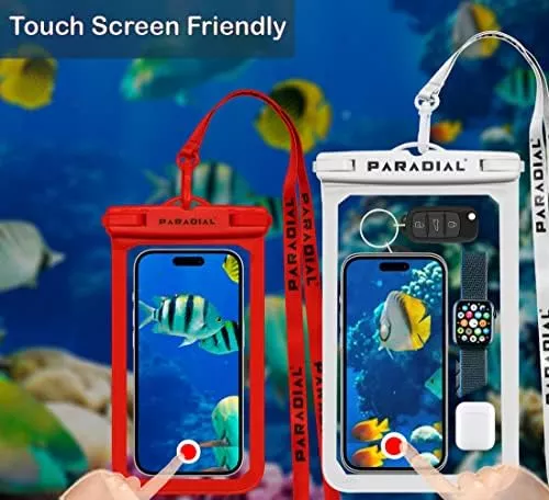 2 Pack Waterproof Cell Phone Pouches, Large & Standard. Case - Travel With Glen