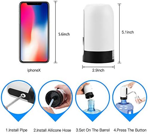 Myvision Water Bottle Pump 5 Gallon Water Bottle Dispenser USB - Travel With Glen