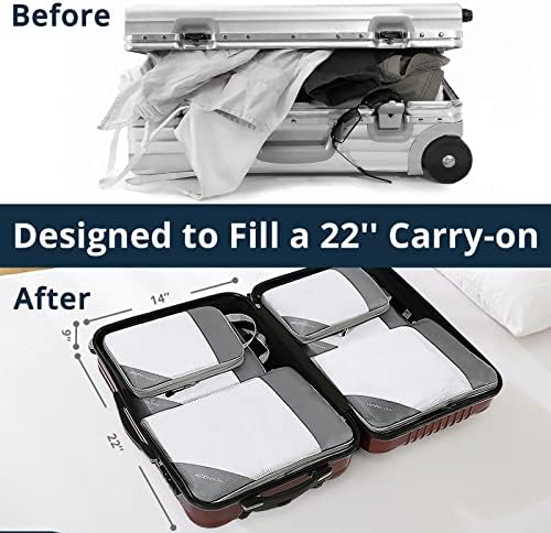 NICOSHOW Compression Packing Cubes for Suitcases, 6 Set Packing Cubes - Travel With Glen