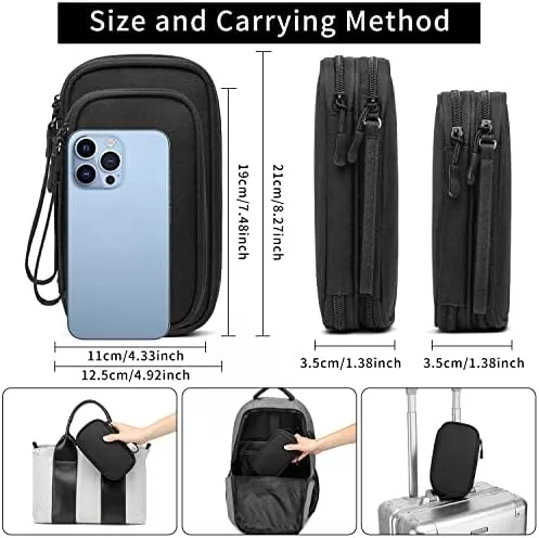 XQXA Electronic Organizer, Travel Cable Organizer Bag Pouch Electronic Accessories - Travel With Glen