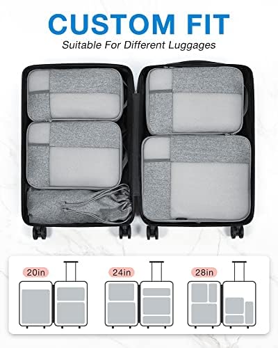Compression Packing Cubes for Suitcase, 6 Set BAGSMART Travel Luggage, - Travel With Glen Packing Cubes for Suitcase