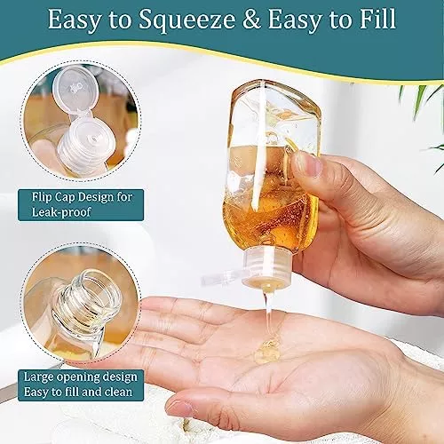 Cosywell Travel Size Toiletries Plastic Squeeze Bottles 4pcs 3.4 oz - Travel With Glen