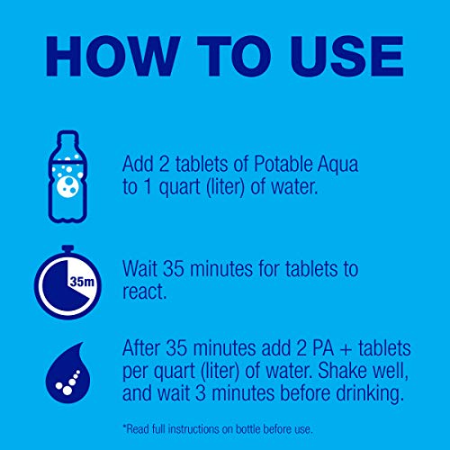Potable Aqua Water Purification Tablets with PA Plus, Portable and - Travel With Glen