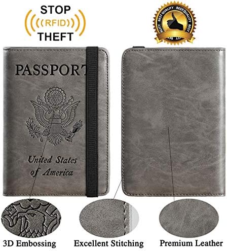 Passport Holder Cover Wallet Travel Essentials RFID Blocking Leather Card - Travel With Glen