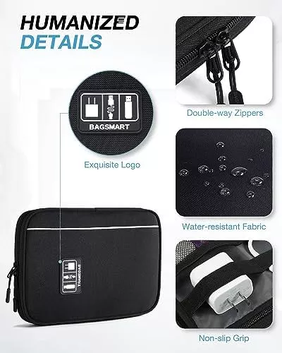 BAGSMART Electronics Organizer Travel Case, Small Travel Cable Organizer Bag - Travel With Glen