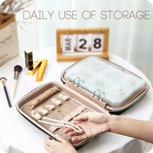 ProCase Large Travel Jewelry Organizer Case, Jewellry Home Storage Book - Travel With Glen