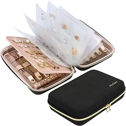 ProCase Large Travel Jewelry Organizer Case, Jewellry Home Storage Book - Travel With Glen Travel organizer