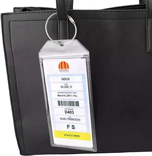 Swatom Cruise Luggage Tags PVC Holders -Waterproof-Clear Luggage Tag-Zip Seal-Etag - Travel With Glen