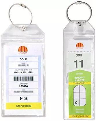 Swatom Cruise Luggage Tags PVC Holders -Waterproof-Clear Luggage Tag-Zip Seal-Etag - Travel With Glen