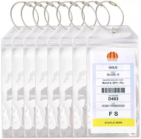 Swatom Cruise Luggage Tags PVC Holders -Waterproof-Clear Luggage Tag-Zip Seal-Etag - Travel With Glen Luggage tags