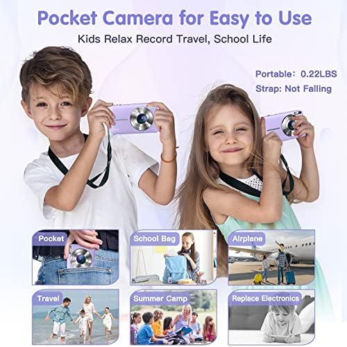 Digital Camera Anti-Shake, FHD 1080P Kids Camera with 32GB Card, - Travel With Glen