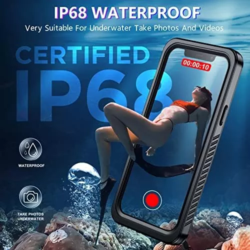 2023 New for iPhone 12 Pro Case Waterproof,[Glass Camera Protector - Travel With Glen