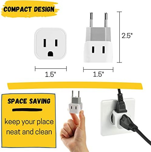 Bates- European Plug Adapter, 2 pc, Travel Adapter, US to - Travel With Glen