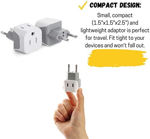 Bates- European Plug Adapter, 2 pc, Travel Adapter, US to - Travel With Glen