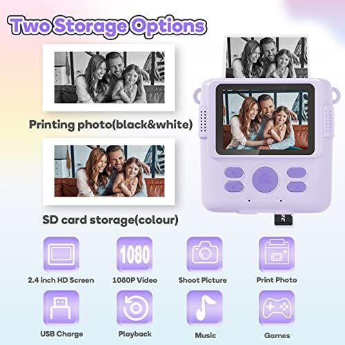 Eveedo Camera Instant Print,Kid Camera with 32GB SD Card 1080P - Travel With Glen