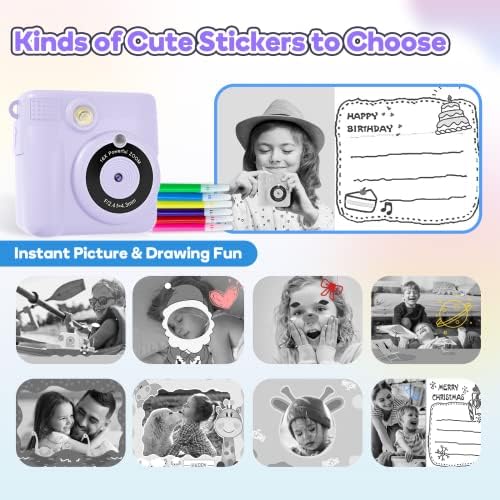 Eveedo Camera Instant Print,Kid Camera with 32GB SD Card 1080P - Travel With Glen