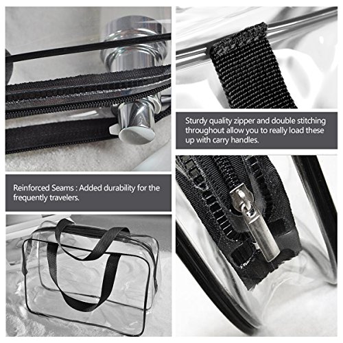 3Pcs Crystal Clear PVC Travel Toiletry Bag Kit for Women - Travel With Glen