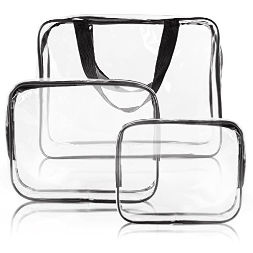 3Pcs Crystal Clear PVC Travel Toiletry Bag Kit for Women - Travel With Glen