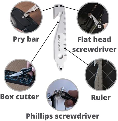 KeySmart MultiTool - 5-in-1 Multi-Purpose Keychain Tool with Box Opener, - Travel With Glen