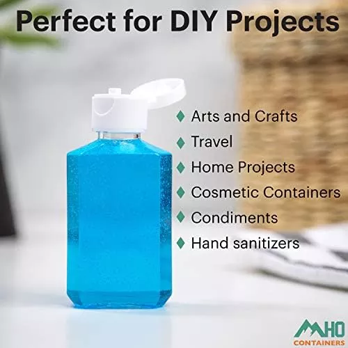 MHO Containers | Empty Clear Travel Refillable Flip-Top Bottles - - Travel With Glen
