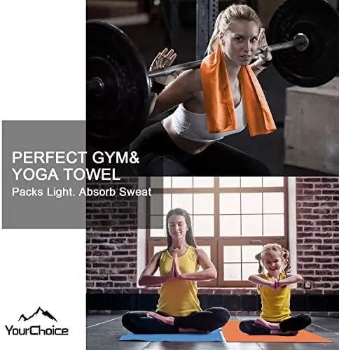 Your Choice 2 Pack Microfiber Travel Towel (60x30 and 12x24 - Travel With Glen