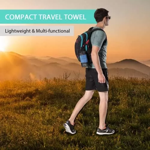 Your Choice 2 Pack Microfiber Travel Towel (60x30 and 12x24 - Travel With Glen