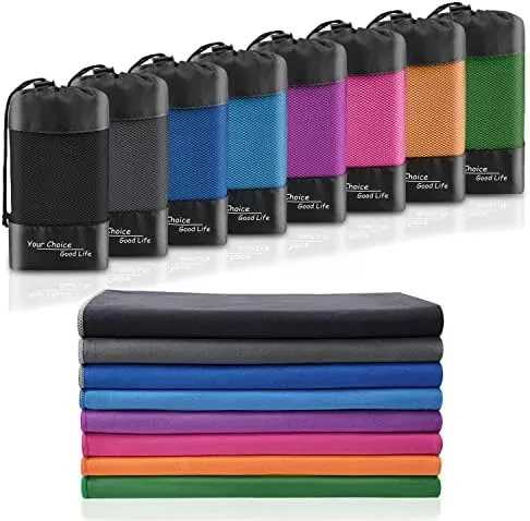Your Choice 2 Pack Microfiber Travel Towel (60x30 and 12x24 - Travel With Glen Quick-dry towel