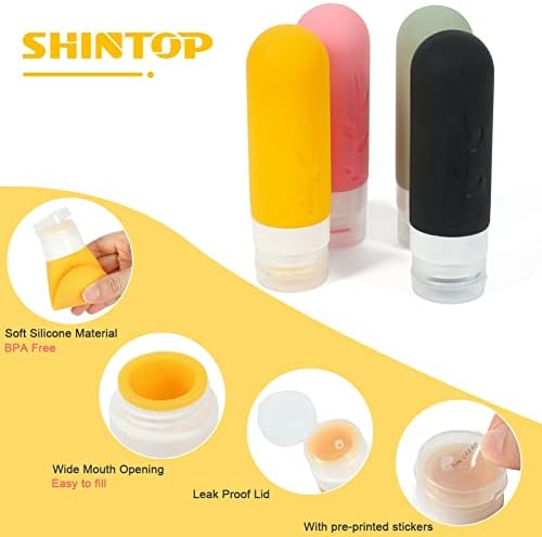 Shintop 11 pack Travel Bottles for Toiletries, 3oz TSA Approved - Travel With Glen