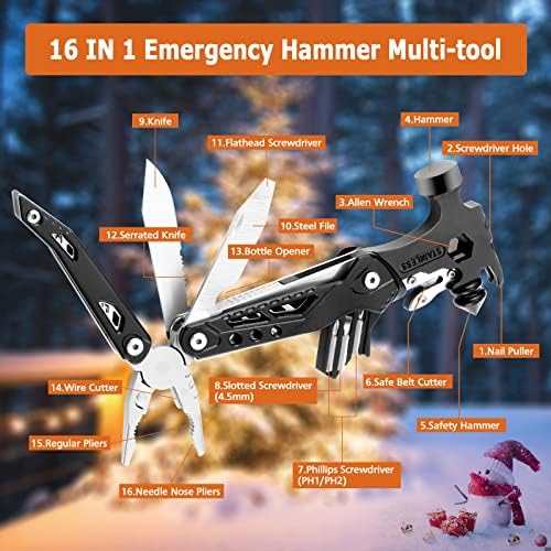 16 in 1 Multitool Hammer, 19 Tools Camping Accessories, Portable - Travel With Glen