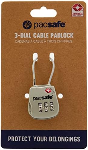 Pacsafe Prosafe 800 TSA Accepted 3-Dial Cable Lock, Silver - Travel With Glen