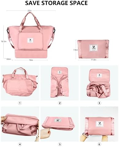 Foldable Dry/Wet Separation Travel Duffle Bag for Women Carry On - Travel With Glen