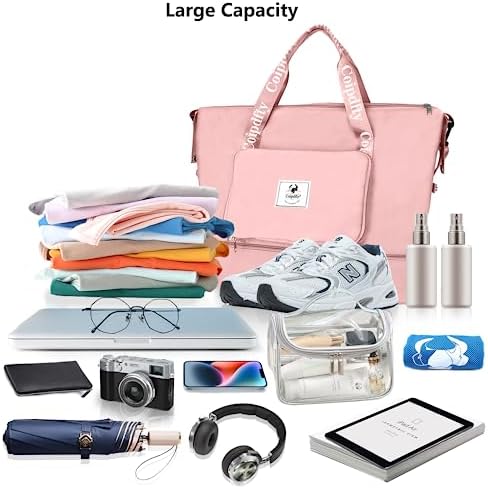 Foldable Dry/Wet Separation Travel Duffle Bag for Women Carry On - Travel With Glen