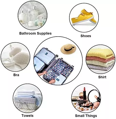 FiveRen Packing Cubes - 6Pcs Travel Luggage Organizer Bags for - Travel With Glen