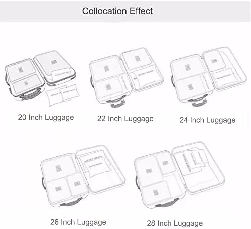 FiveRen Packing Cubes - 6Pcs Travel Luggage Organizer Bags for - Travel With Glen