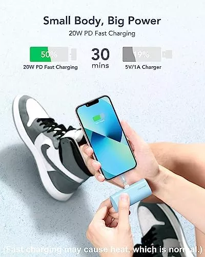 Charmast Small Portable Charger 5000mAh, Ultra-Compact 20W PD Fast Charging - Travel With Glen