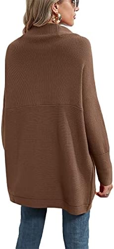 ANRABESS Women 2023 Fall Casual Turtleneck Batwing Sleeve Slouchy Oversized - Travel With Glen