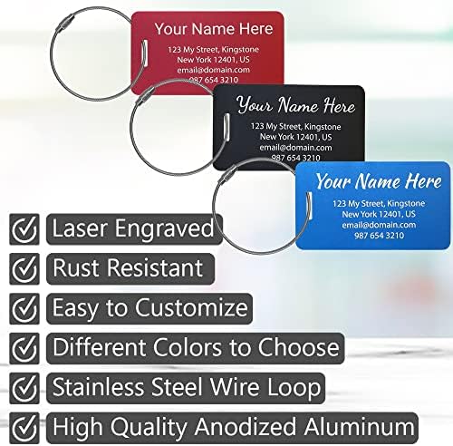 Personalized Luggage Tags for suitcases - Handmade Customized Laser Engraved - Travel With Glen