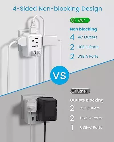 European Travel Plug Adapter, VINTAR Foldable International Travel Adapter with - Travel With Glen