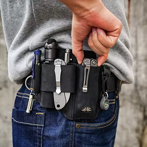 Leather Multitool Sheath - EDC Belt Organizer for Leatherman Tools, - Travel With Glen