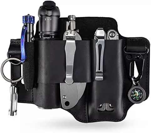 Leather Multitool Sheath - EDC Belt Organizer for Leatherman Tools, - Travel With Glen Multi-tool
