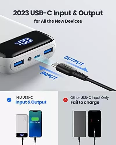 INIU Portable Charger, 22.5W PD3.0 QC4.0 Fast Charging LED Display - Travel With Glen