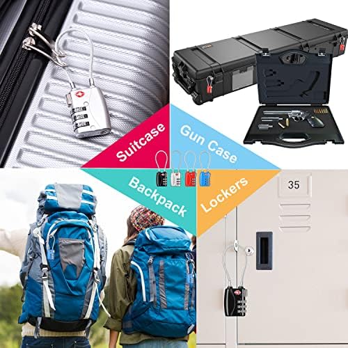 ZHEGE TSA Approved Luggage Locks, 4 Pack, Travel Padlocks, 3 - Travel With Glen