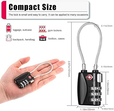 ZHEGE TSA Approved Luggage Locks, 4 Pack, Travel Padlocks, 3 - Travel With Glen