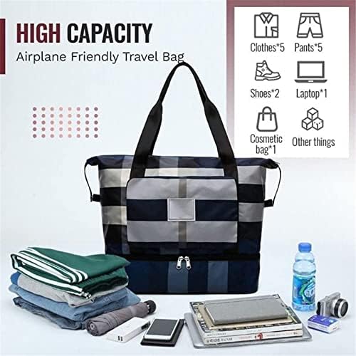 Foldable Dry/Wet Separation Travel Bag, Lightweight Waterproof Foldable Travel Duffel - Travel With Glen