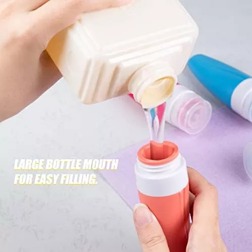 4pieces Leak-proof 2oz Silicone Travel Size Bottles Set Airport TSA - Travel With Glen