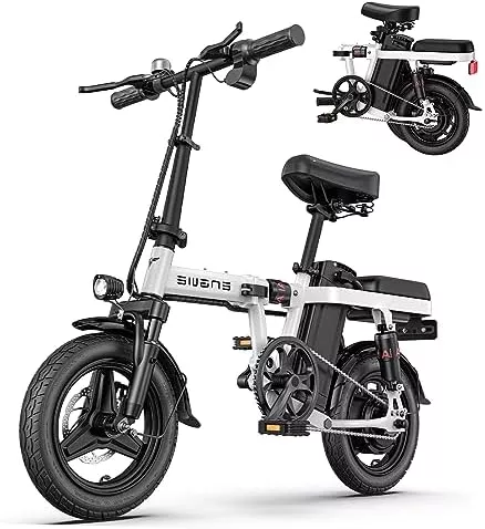 Electric Bike for Adult Folding, Ebike 7 Shock Absorbers 14"x2.13" - Travel With Glen Electric city bike
