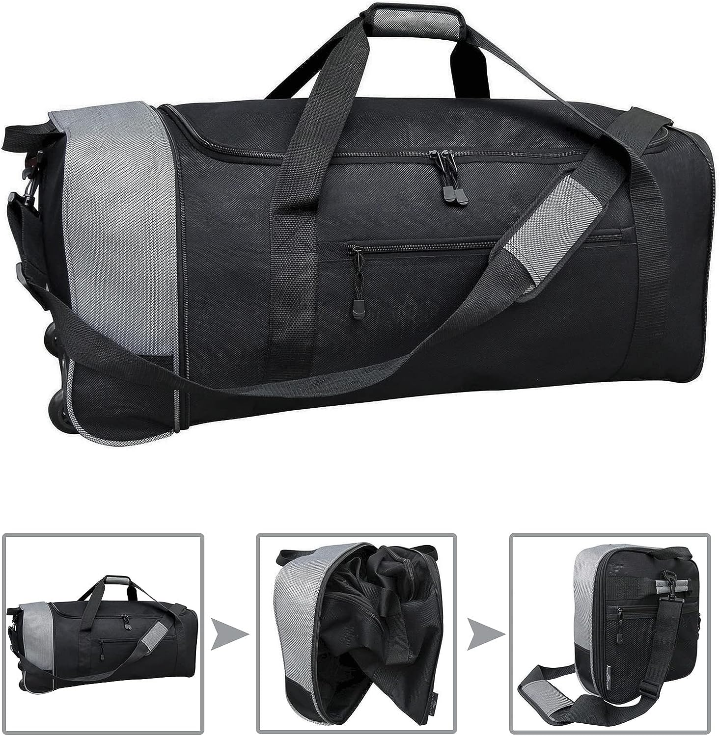 Travelers Club Xpedition Rolling Travel Duffel Bag, Black, 32-Inch - Travel With Glen