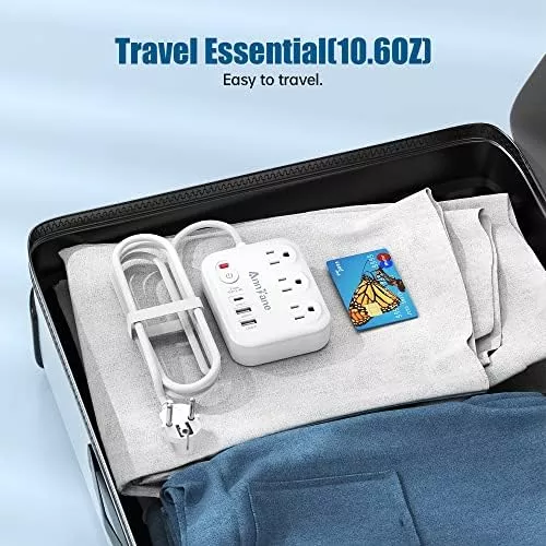 European Travel Plug Adapter with USB C, 4FT Extension Cord, - Travel With Glen