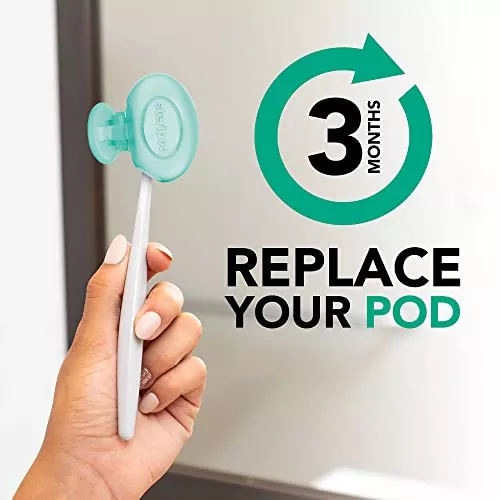 Steripod Clip-On Toothbrush Protector with Peppermint Essential Oils, Keeps Toothbrush - Travel With Glen